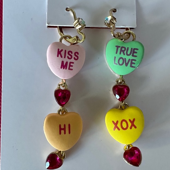 Betsey Johnson Candy Heart Earrings - Picture 3 of 4